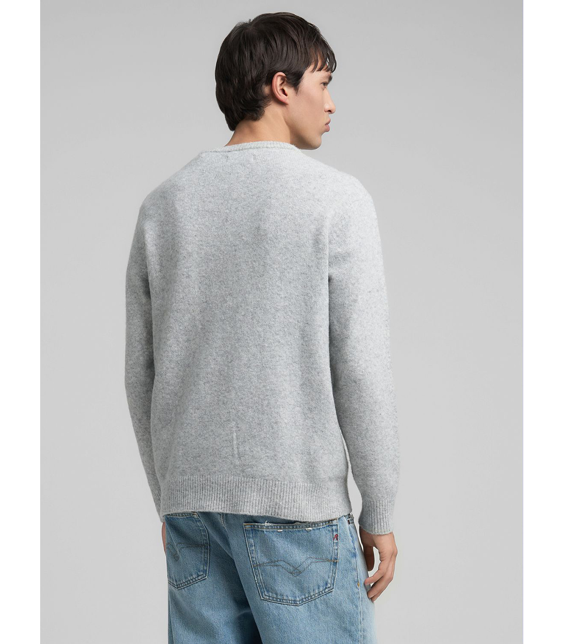 リサイクルファブリッククルーネックニット 詳細画像 メランジグレー 3